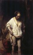 REMBRANDT Harmenszoon van Rijn Woman Bathing in a Stream oil painting